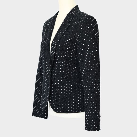 BANANA REPUBLIC Women's Single button Polka dot Blazer Black Size 2 - Picture 2 of 10